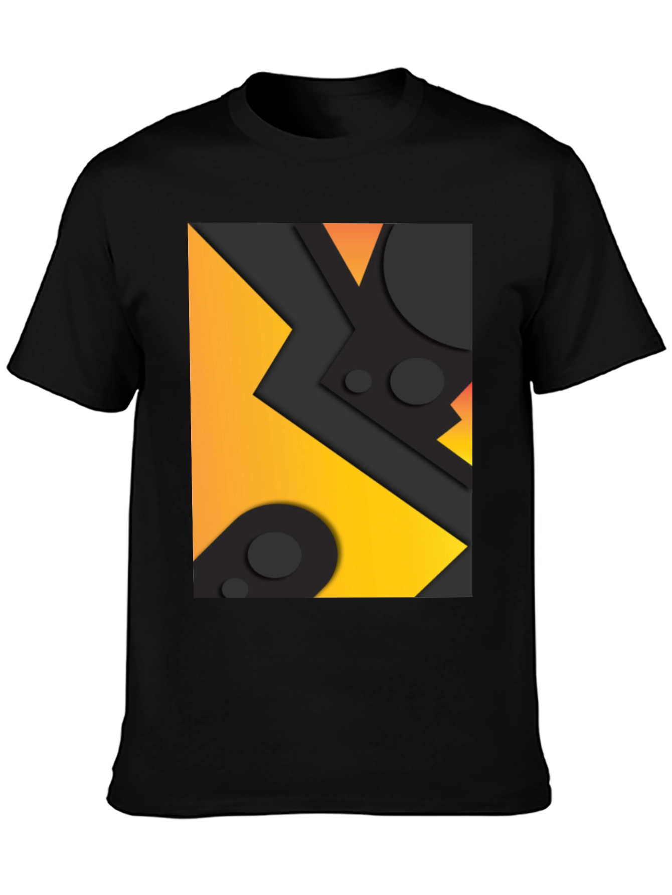 Geometric Abstract Graphic Tee - Black