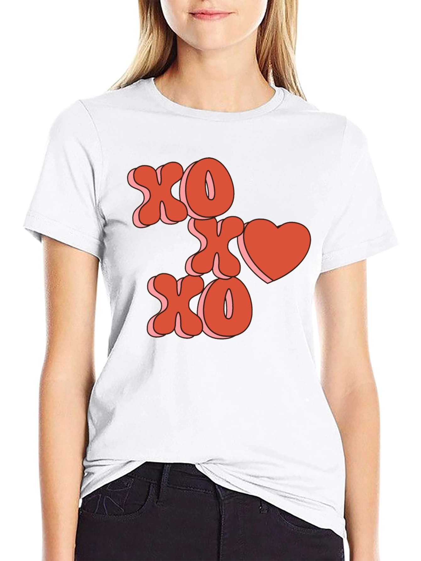 XOXO Heart Graphic Tee - Valentines Day Shirt