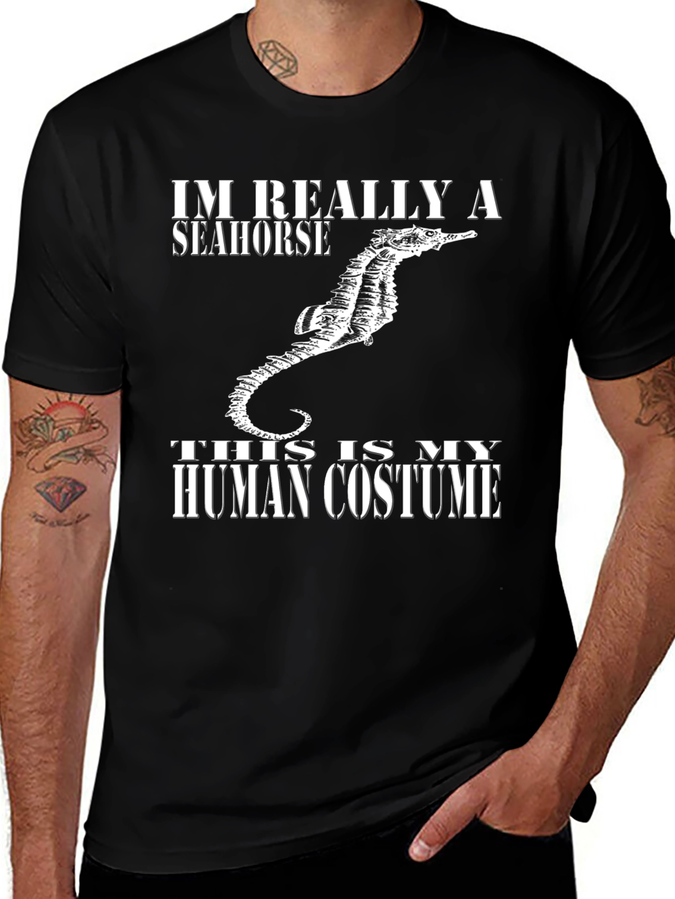 Funny Seahorse Human Costume T-Shirt
