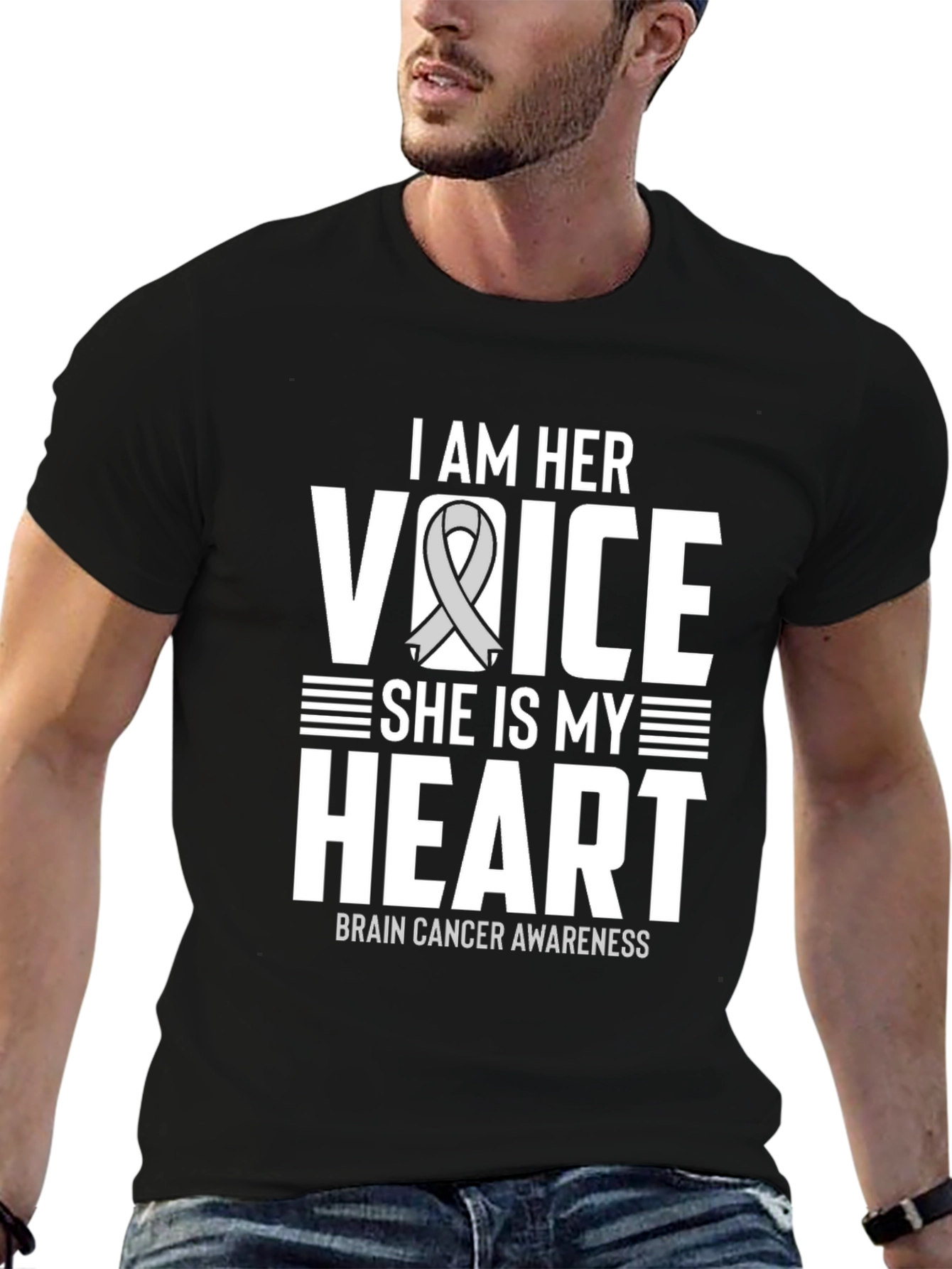 Brain Cancer Awareness T-Shirt - I am Her Voice