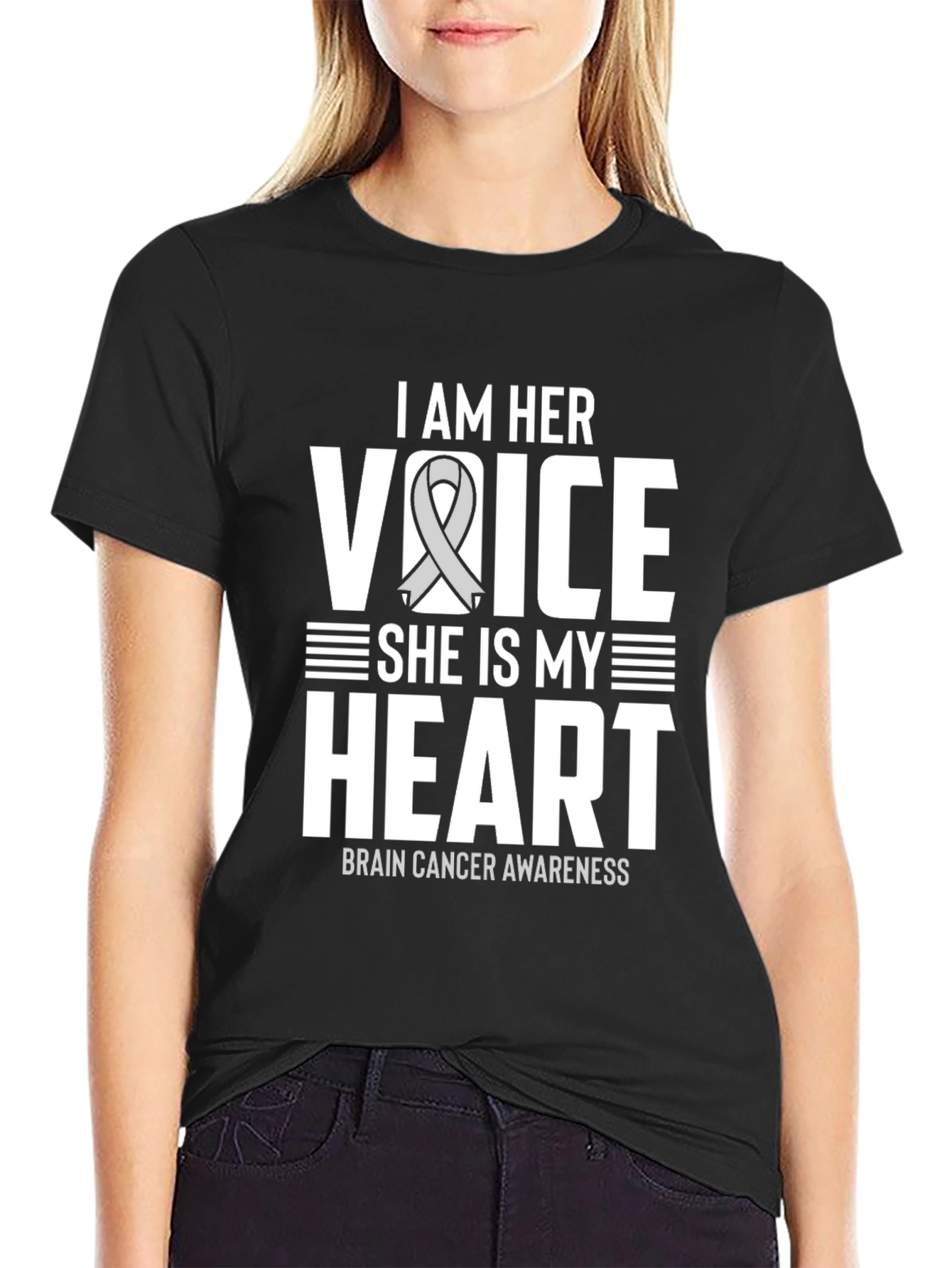 Brain Cancer Awareness T-Shirt - I am Her Voice