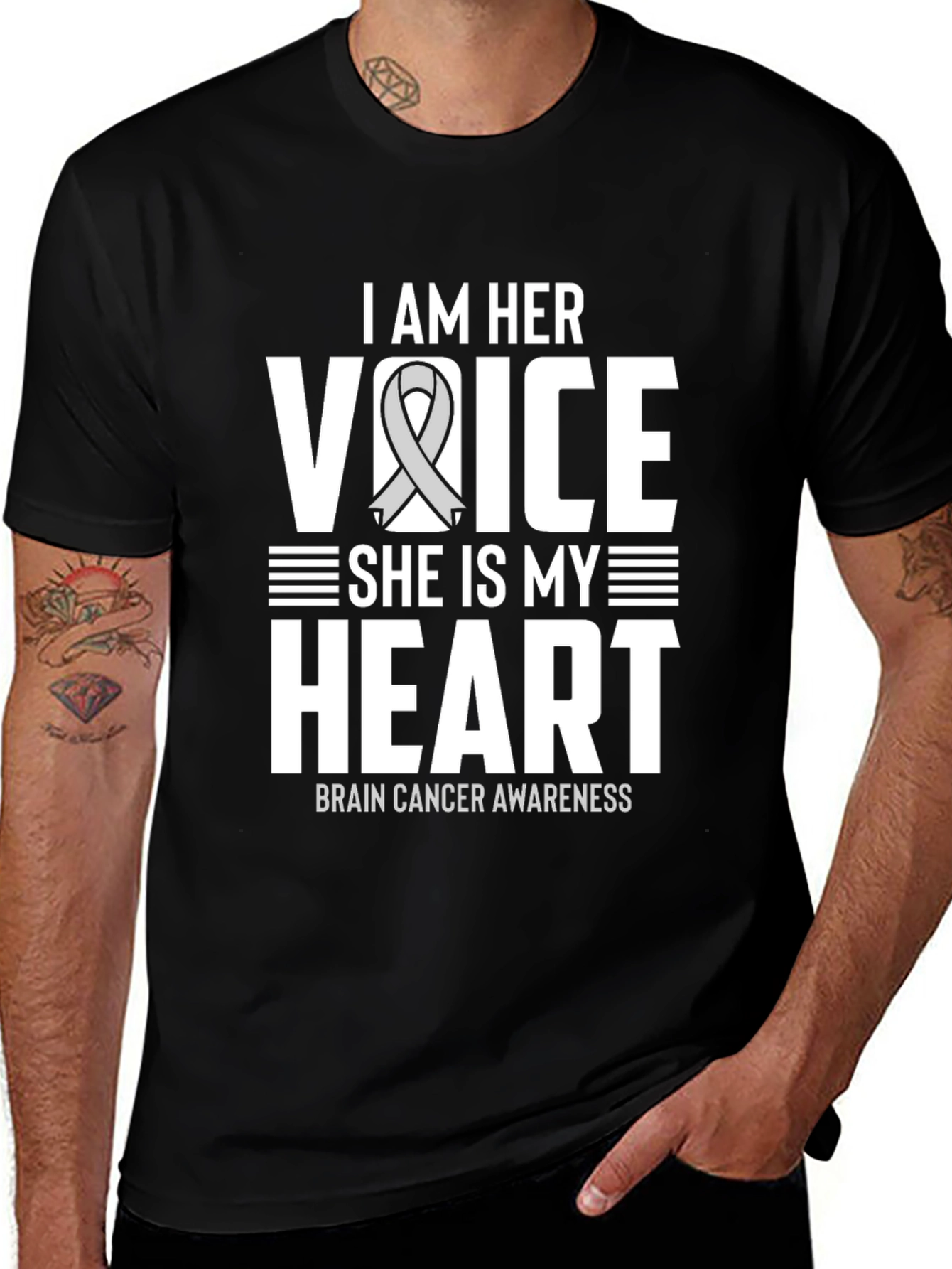 Brain Cancer Awareness T-Shirt - I am Her Voice