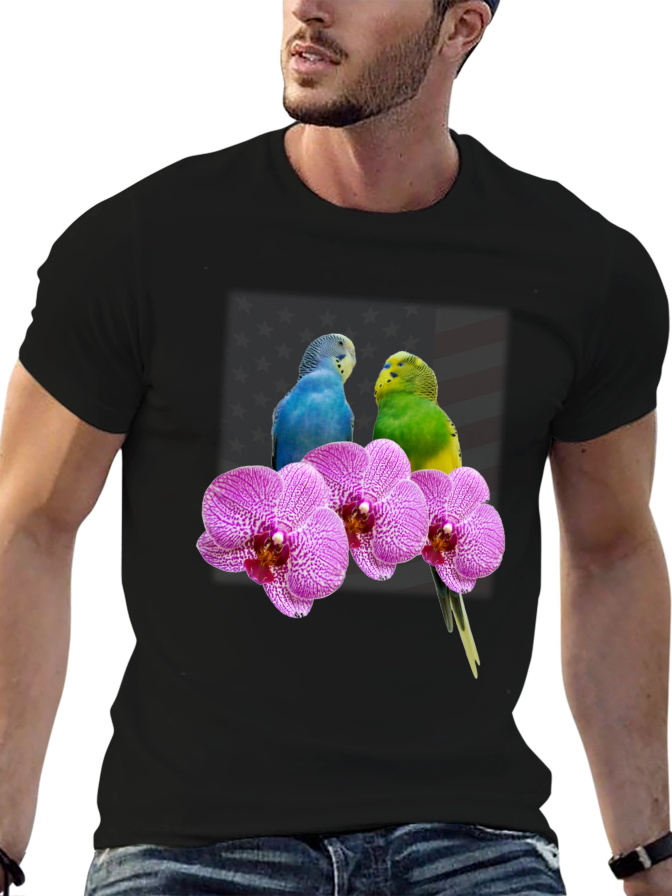 Parrot & Orchid Graphic Tee