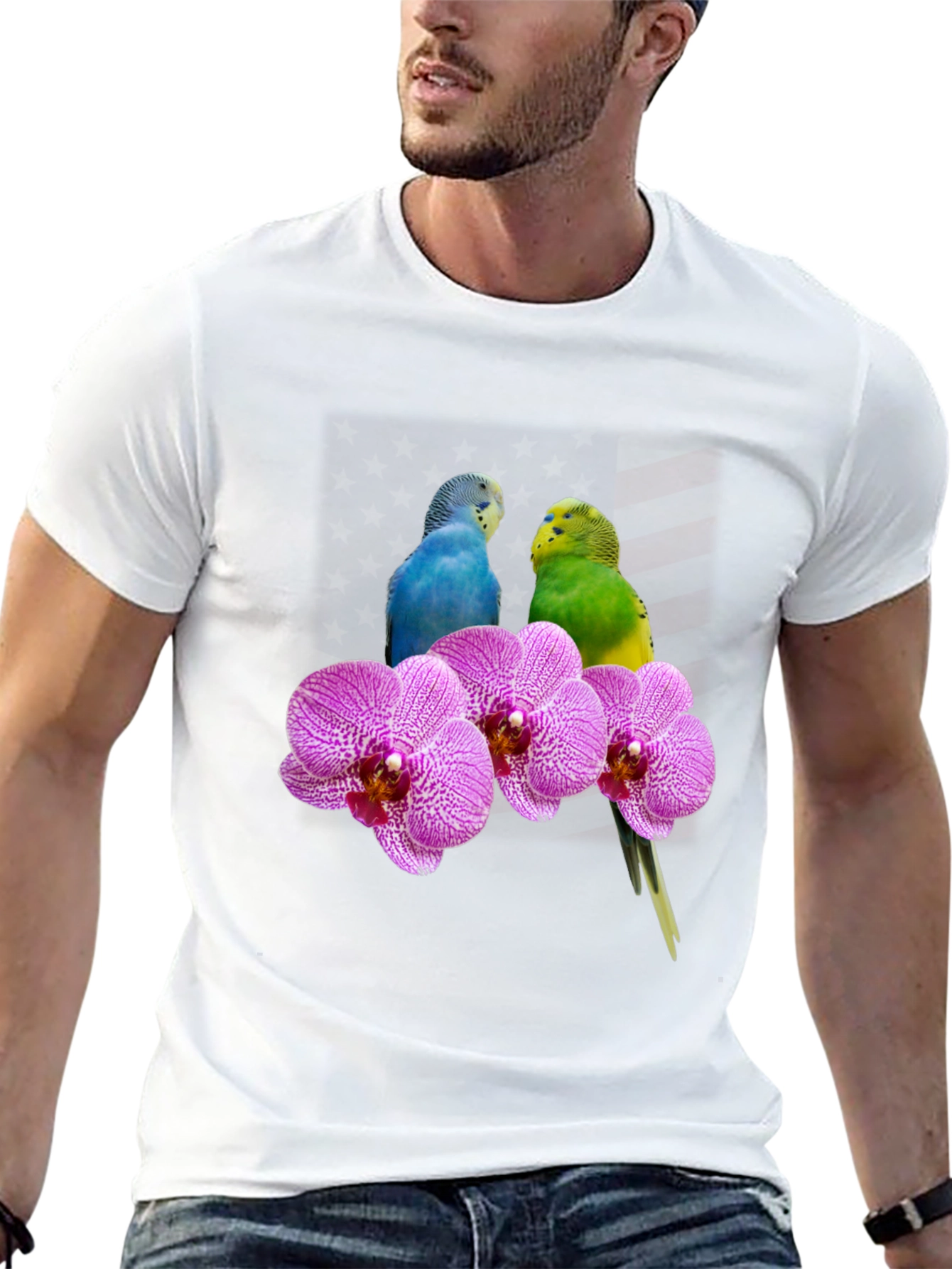 Parrot & Orchid Graphic Tee