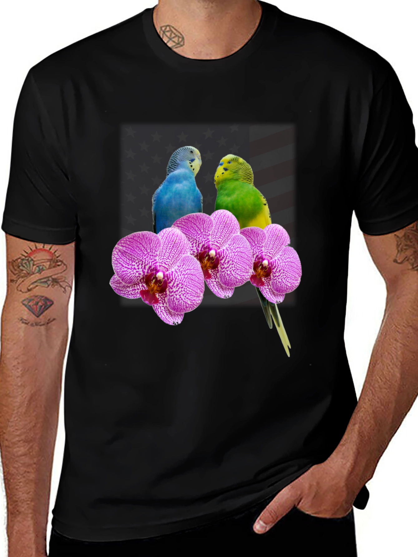 Parrot & Orchid Graphic Tee