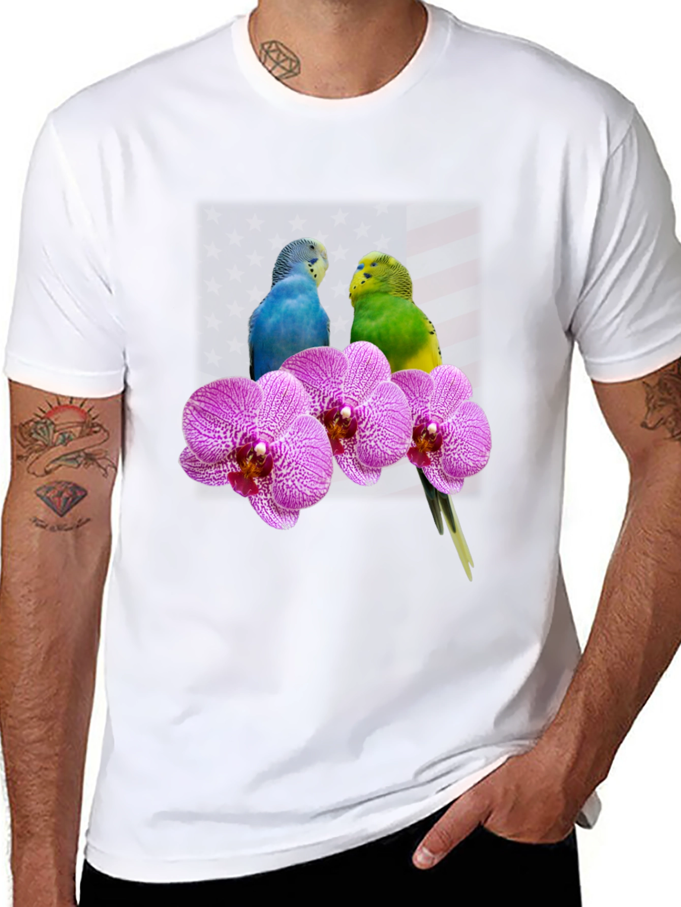 Parrot & Orchid Graphic Tee