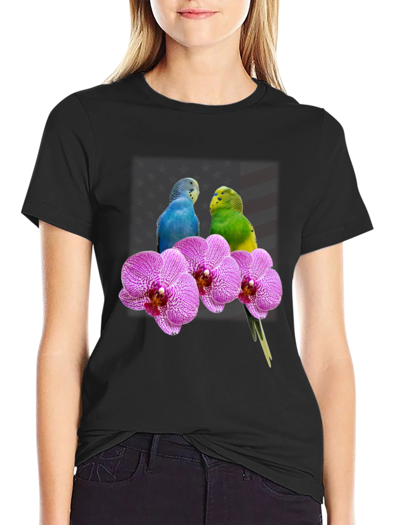 Parrot & Orchid Graphic Tee
