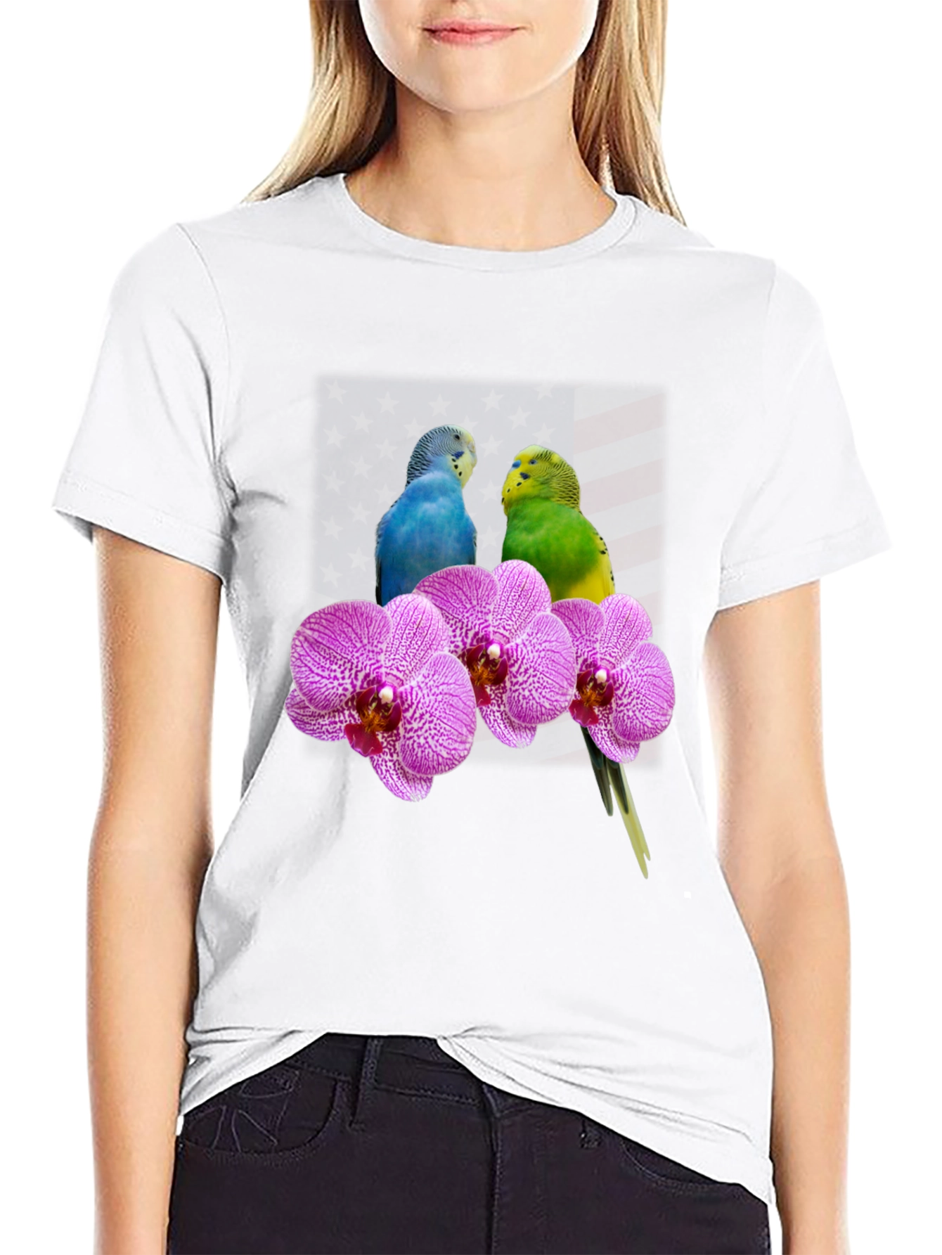 Parrot & Orchid Graphic Tee