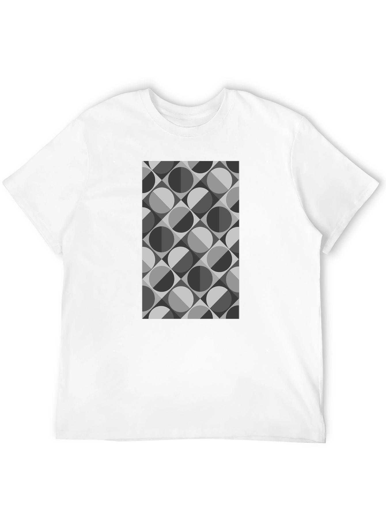 Geometric Retro Pattern Black T-Shirt