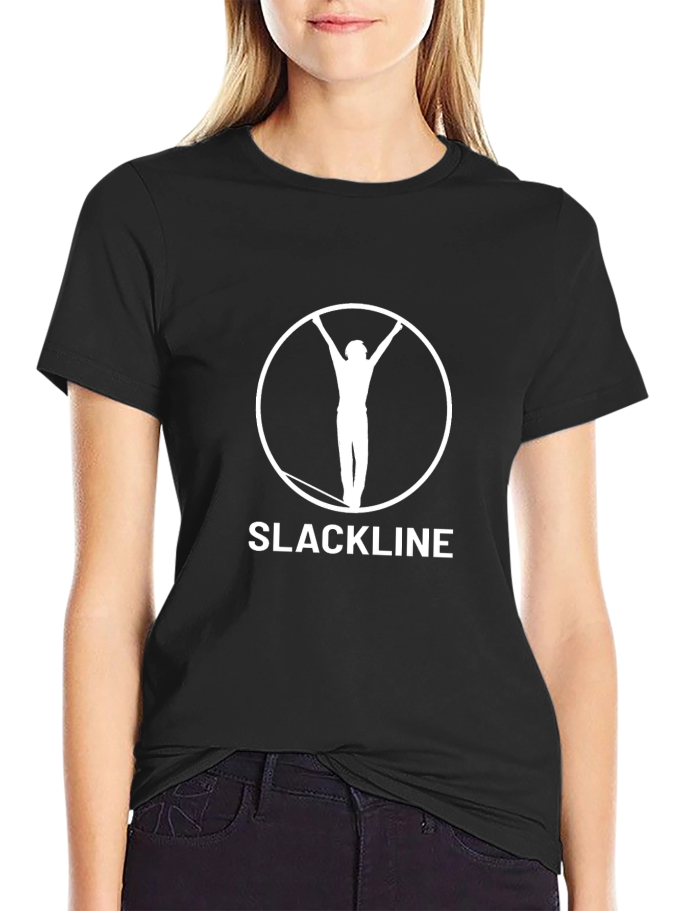 Slackline Graphic Tee - Black Cotton T-Shirt