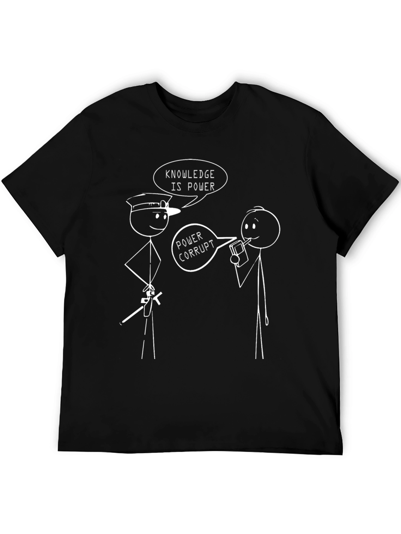 Funny Stick Figure T-Shirt - Knowledge is Power