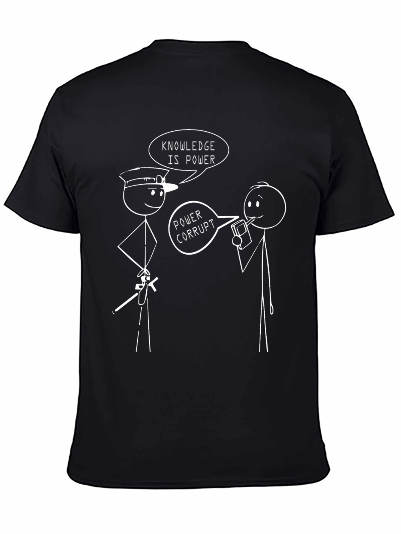 Funny Stick Figure T-Shirt - Knowledge is Power