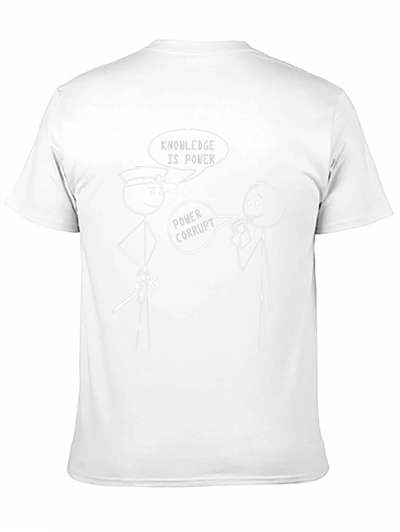 Funny Stick Figure T-Shirt - Knowledge is Power
