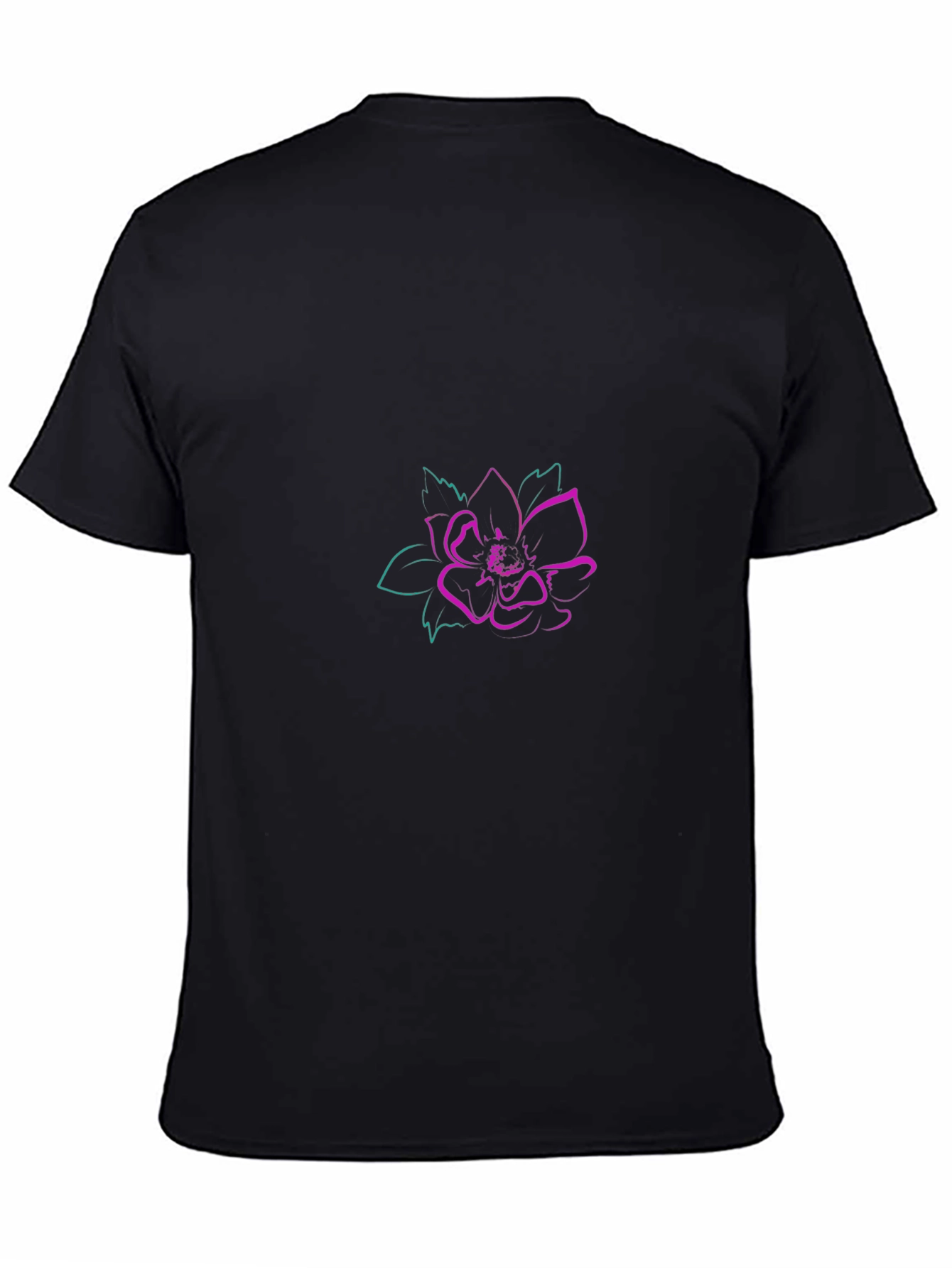 Floral Graphic Tee - Black Cotton Comfort