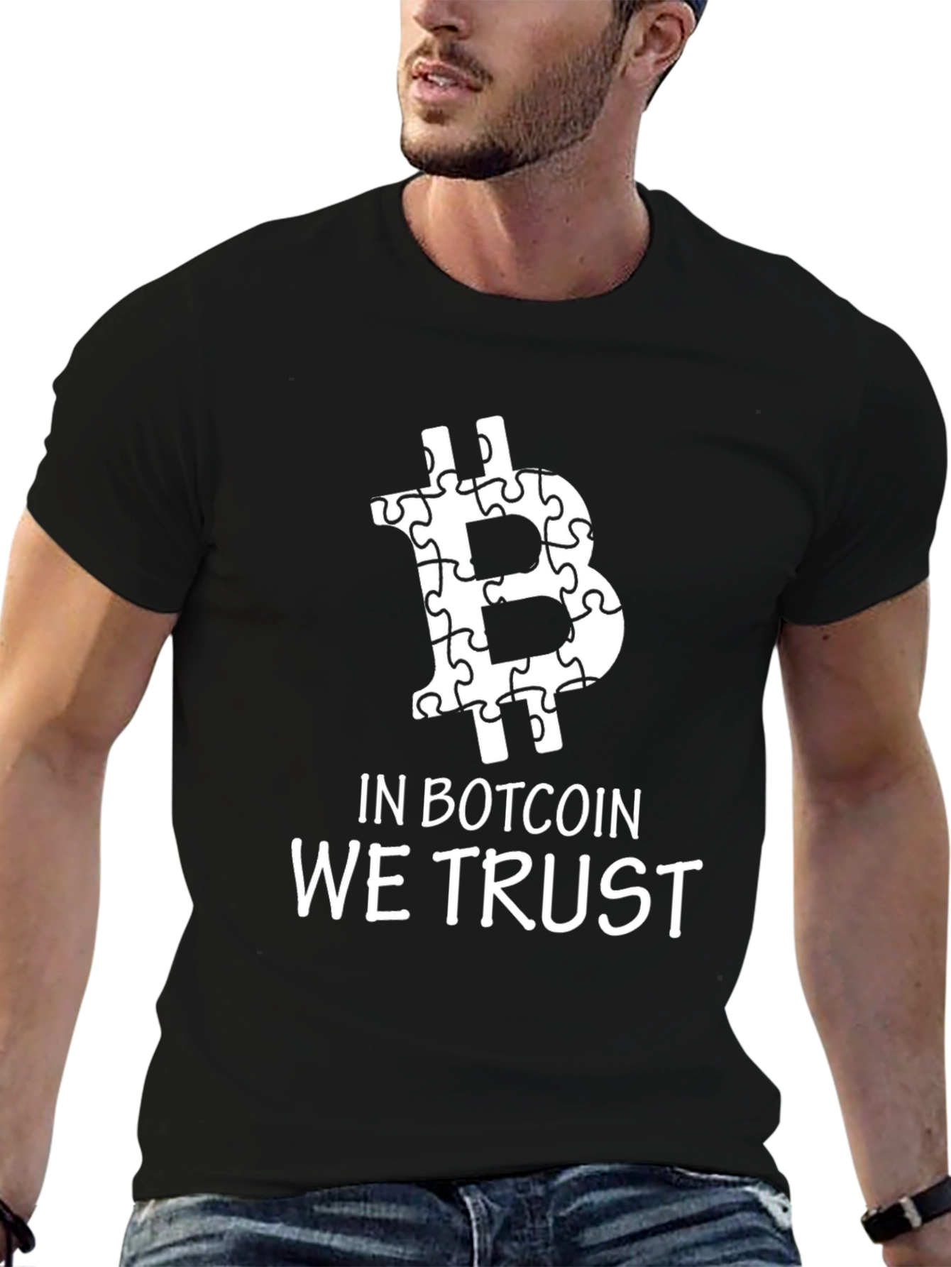 In Botcoin We Trust Black Tee Shirt