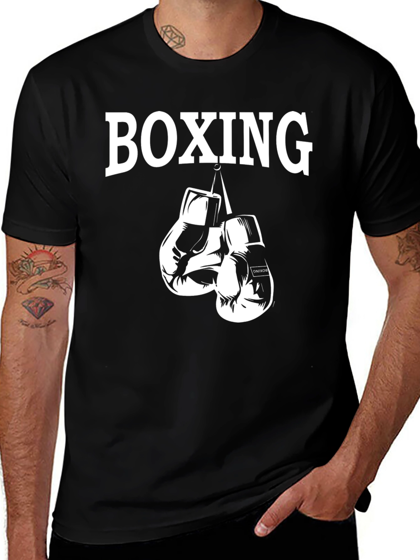 Boxing Gloves Graphic Tee - Black