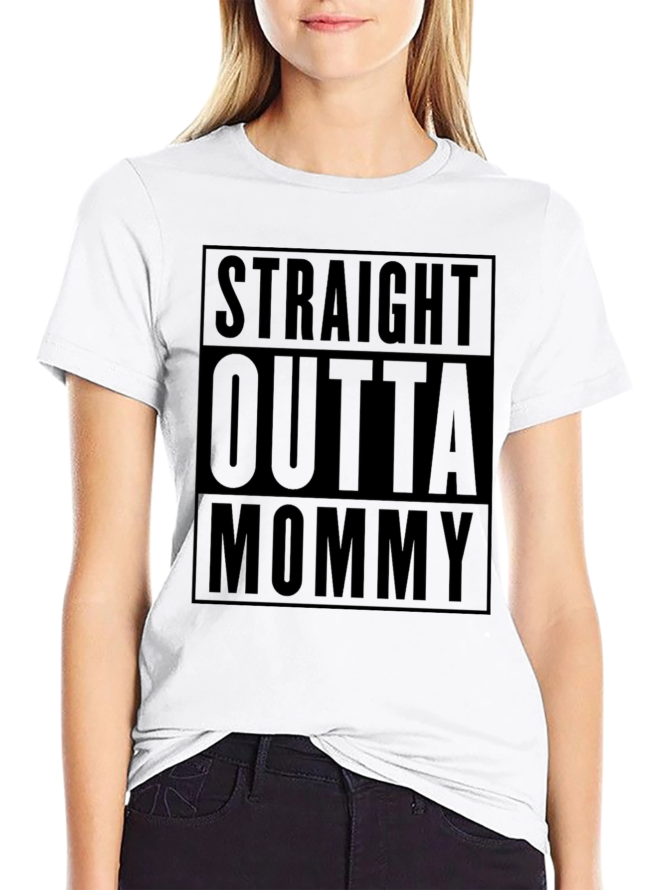 Straight Outta Mommy Black T-Shirt