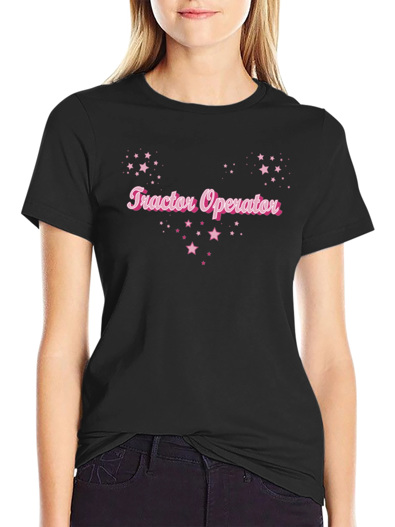 Tractor Operator Starry Graphic Tee - Black