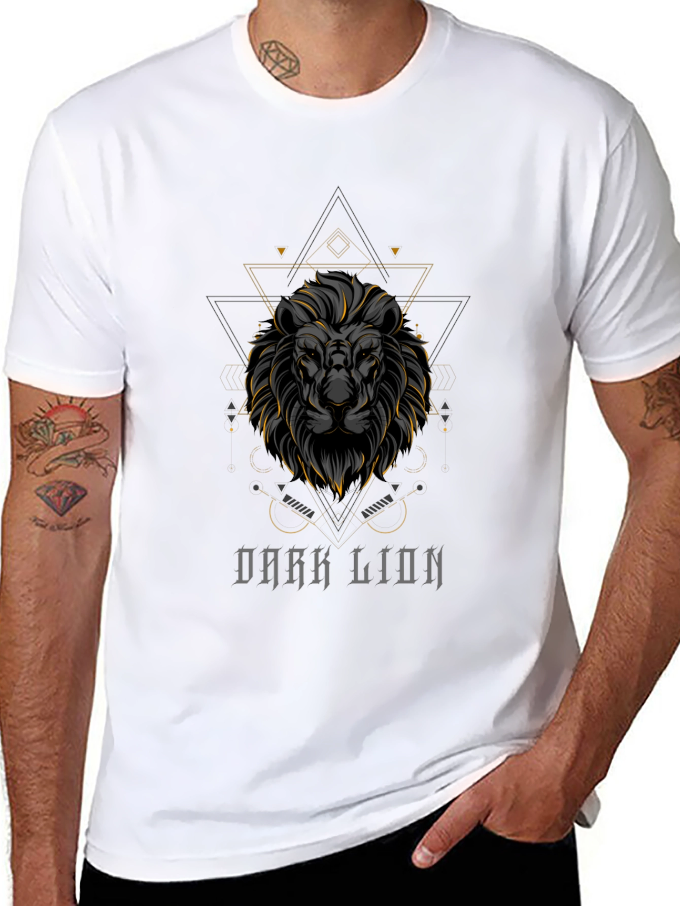 Dark Lion Graphic Tee - Premium Black T-Shirt