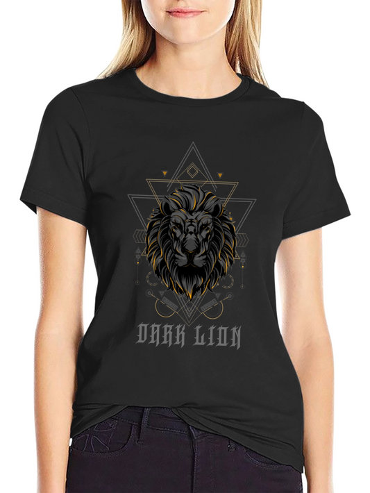 Dark Lion Graphic Tee - Premium Black T-Shirt