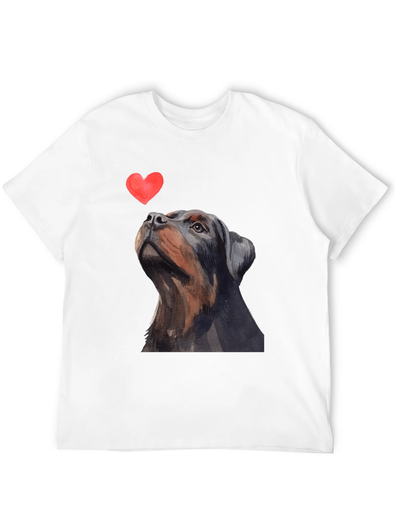 Rottweiler Dog Heart T-Shirt - Mens Black Graphic Tee