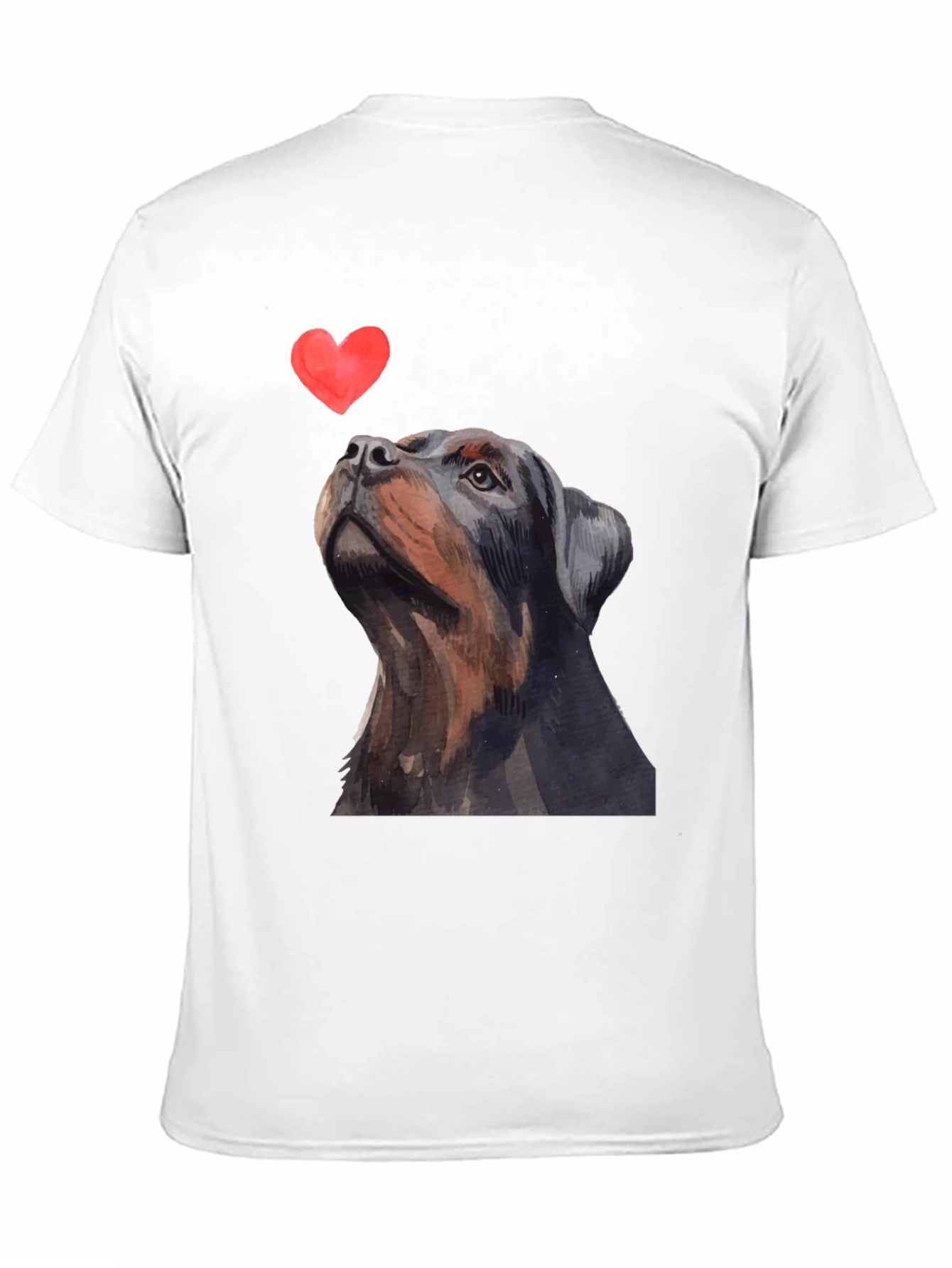 Rottweiler Dog Heart T-Shirt - Mens Black Graphic Tee