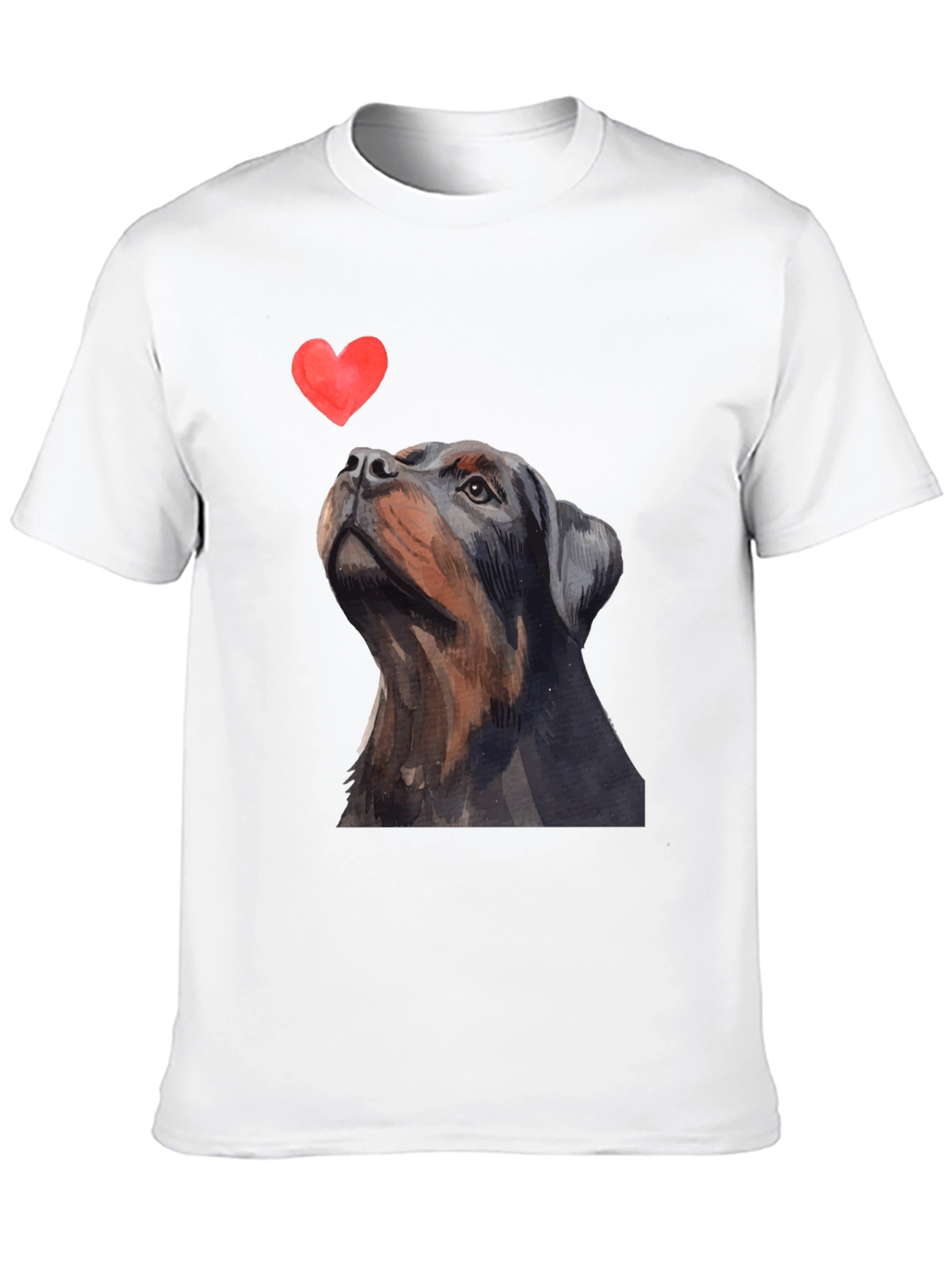 Rottweiler Dog Heart T-Shirt - Mens Black Graphic Tee