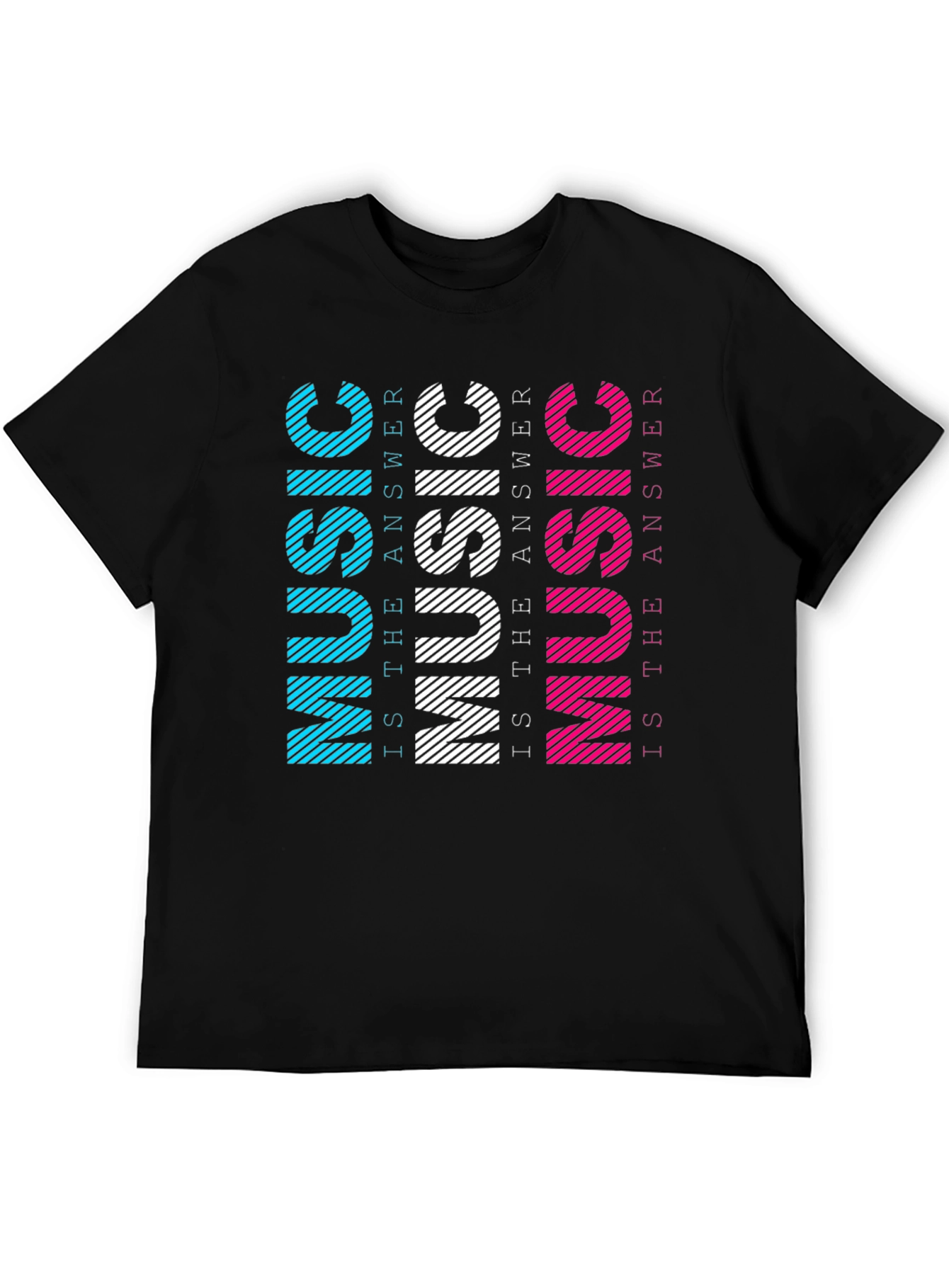 Music is the Answer Mens Black T-Shirt