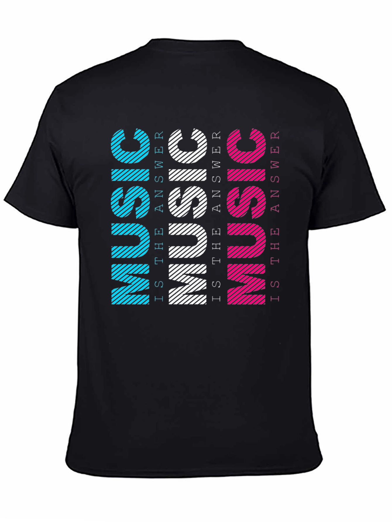 Music is the Answer Mens Black T-Shirt