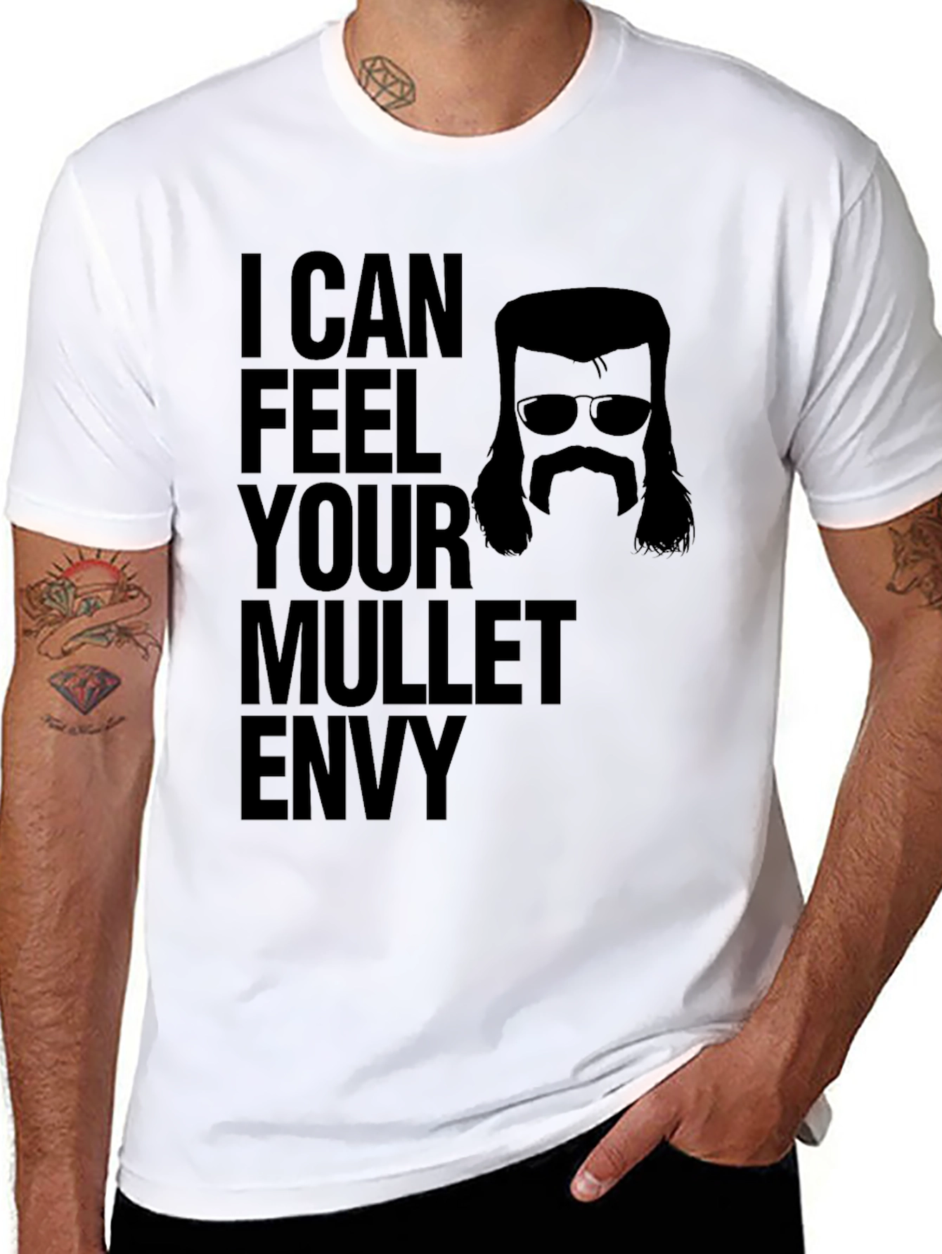I Can Feel Your Mullet Envy Black T-Shirt
