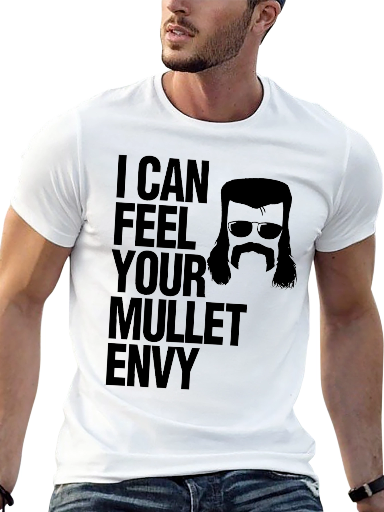I Can Feel Your Mullet Envy Black T-Shirt