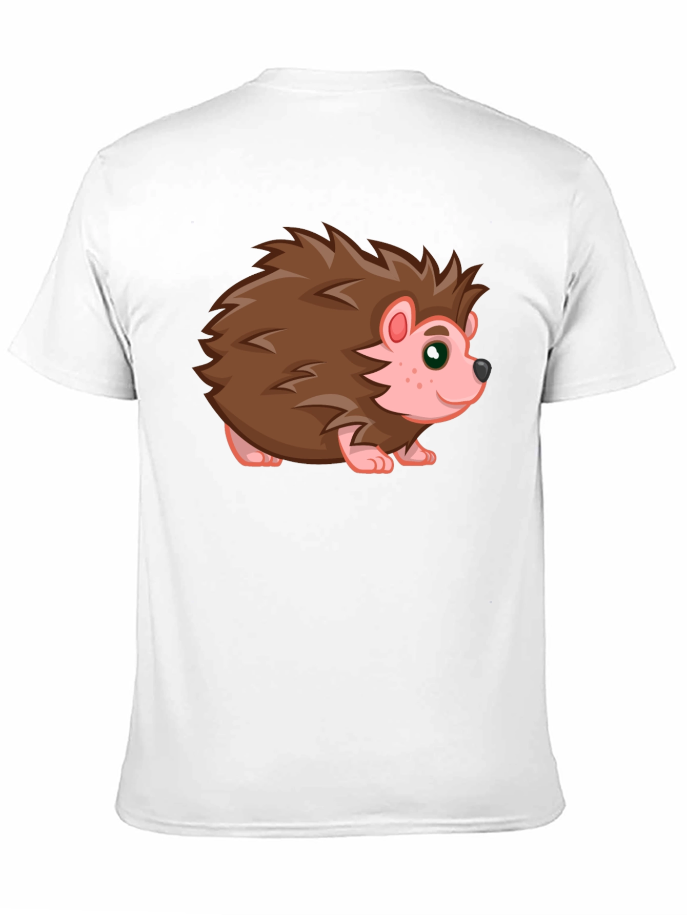 Cute Hedgehog Graphic Tee - Black Cotton T-Shirt