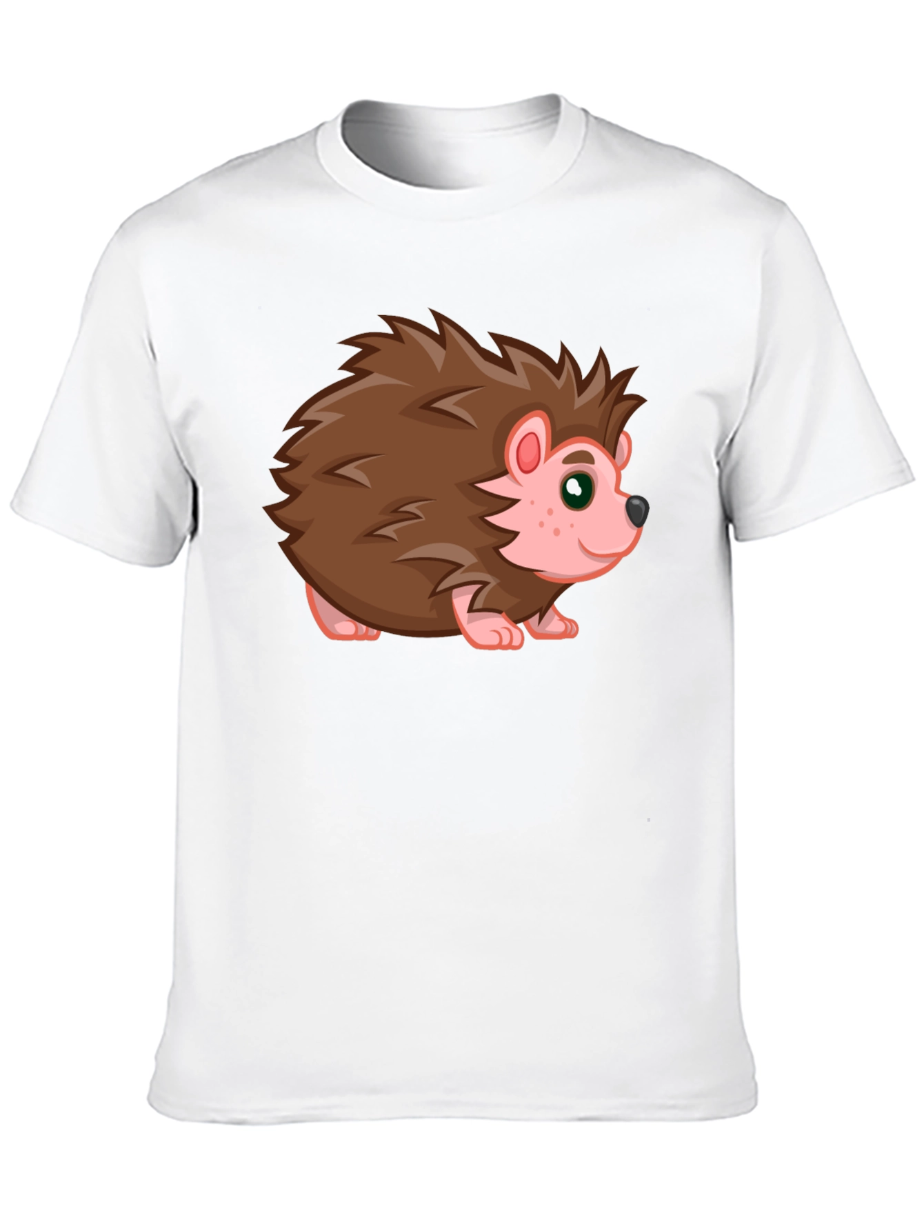 Cute Hedgehog Graphic Tee - Black Cotton T-Shirt