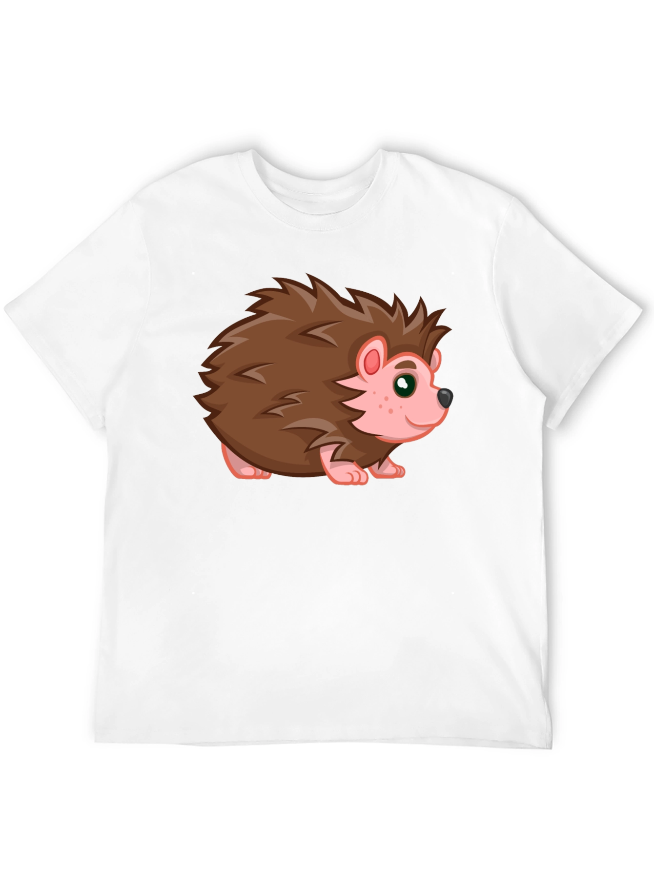Cute Hedgehog Graphic Tee - Black Cotton T-Shirt