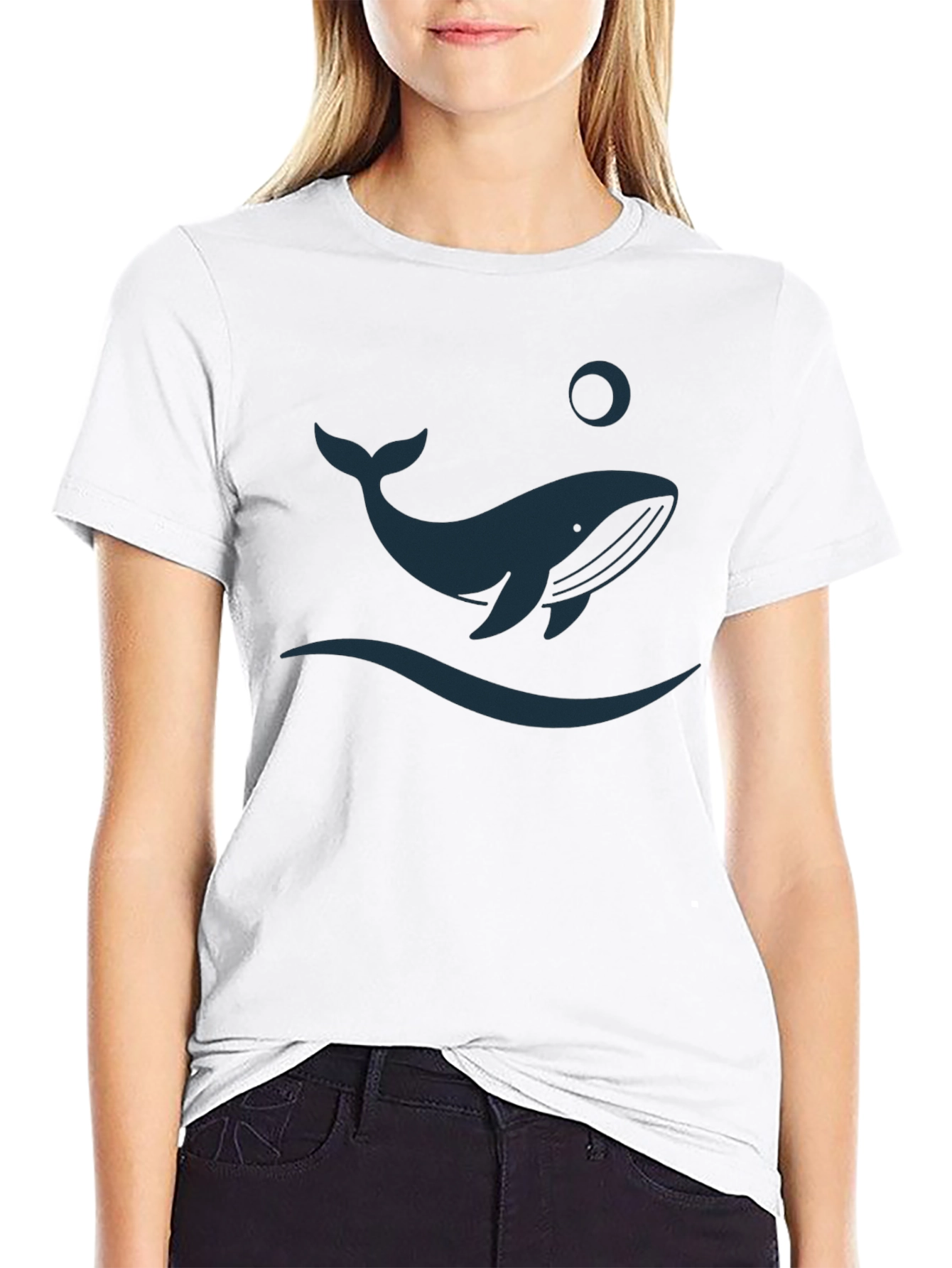 Whale Graphic Tee - Black Casual Shirt