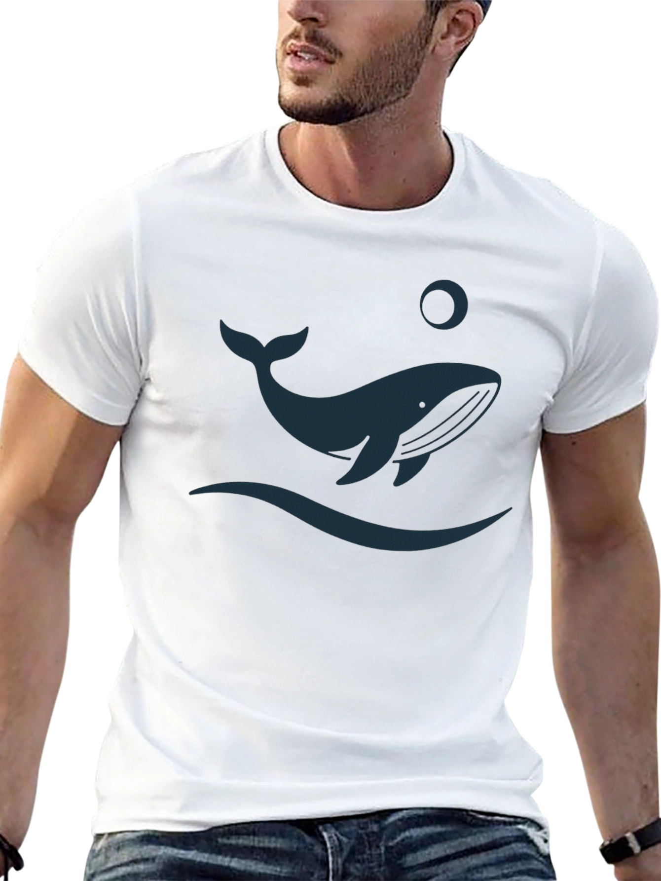 Whale Graphic Tee - Black Casual Shirt