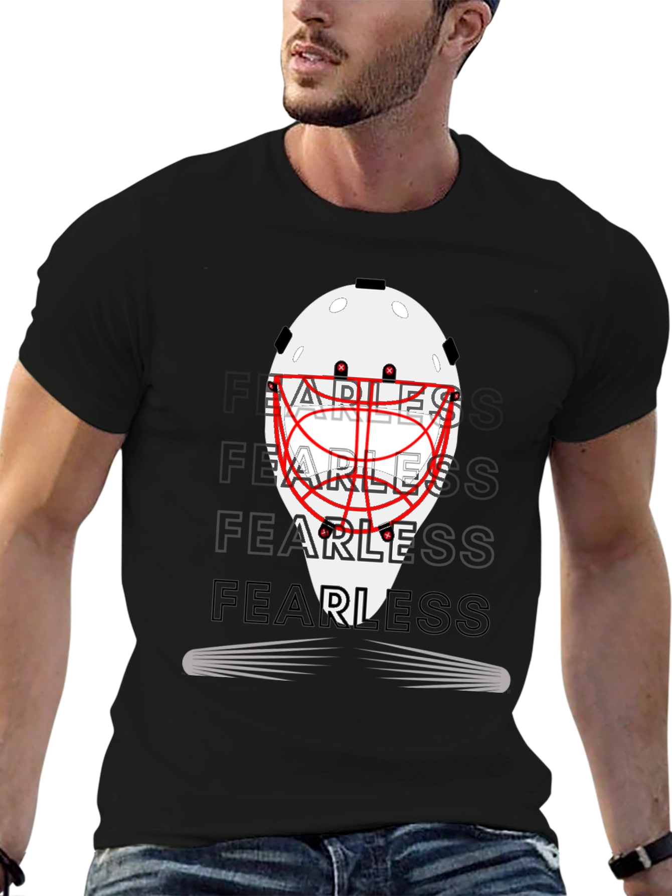 Fearless Hockey Goalie Mask Graphic Tee