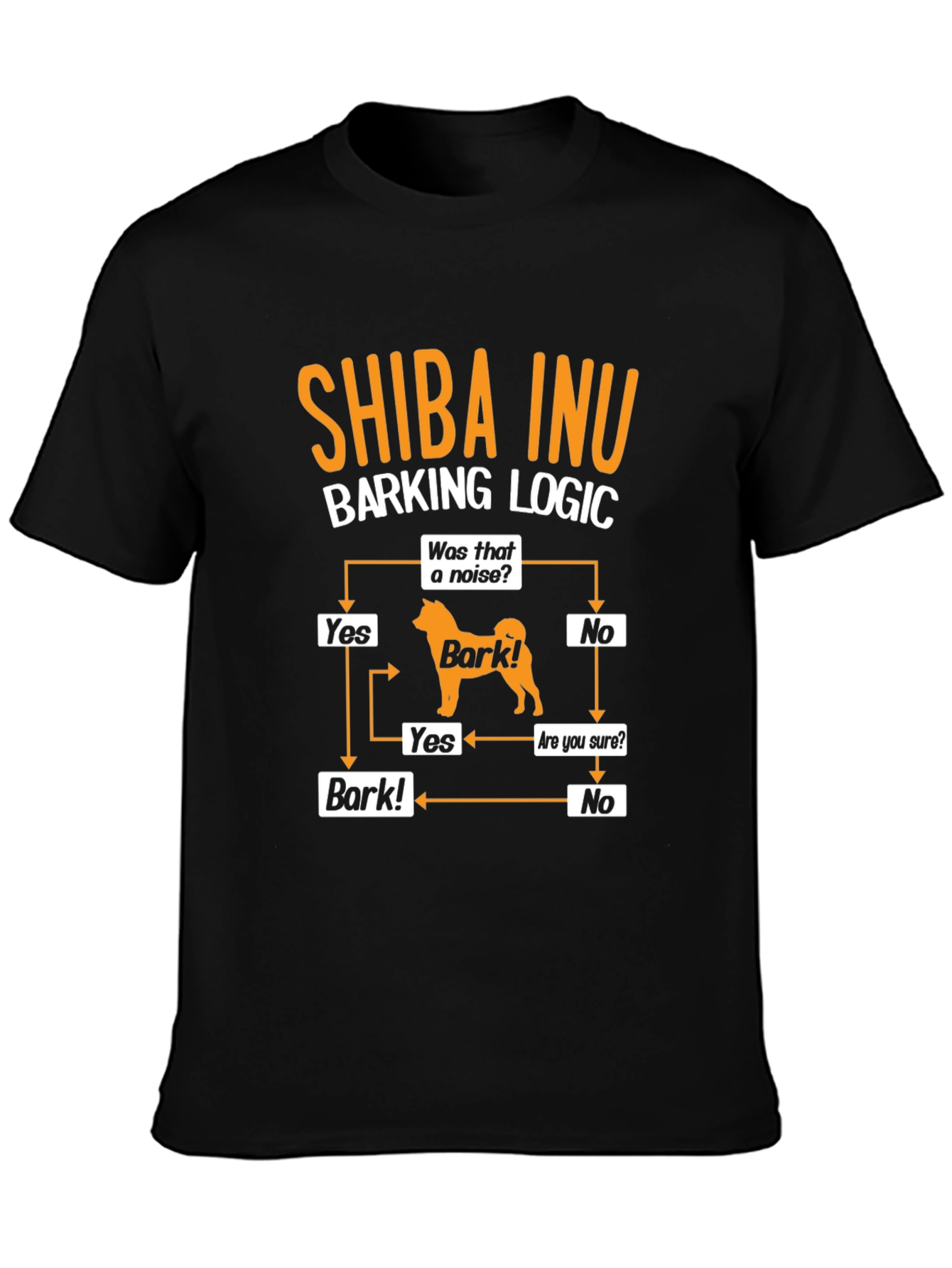 Shiba Inu Barking Logic Black T-Shirt