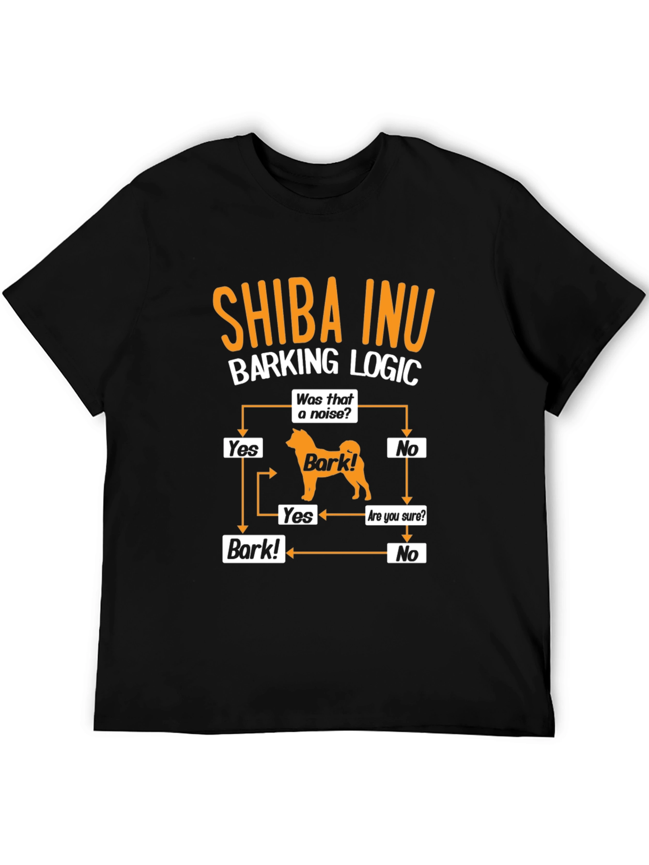 Shiba Inu Barking Logic Black T-Shirt