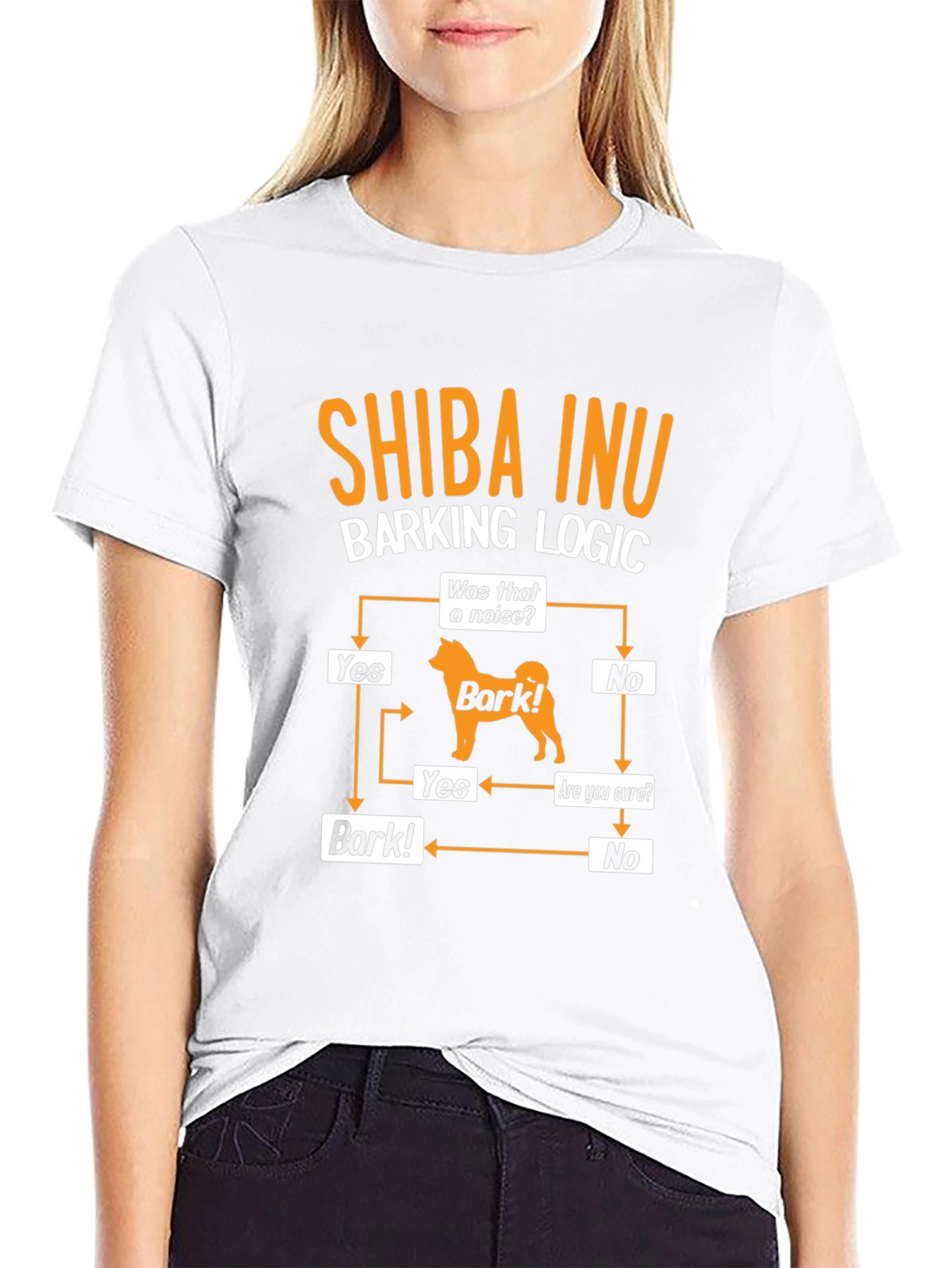 Shiba Inu Barking Logic Black T-Shirt