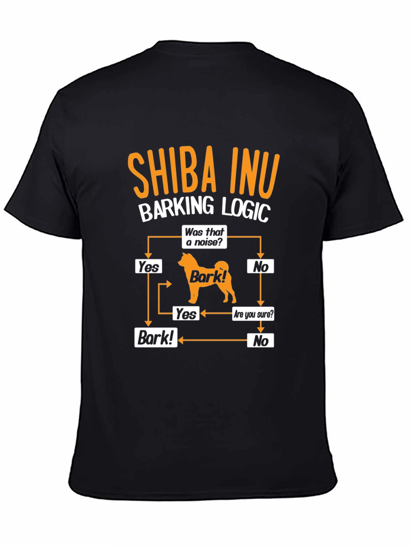 Shiba Inu Barking Logic Black T-Shirt