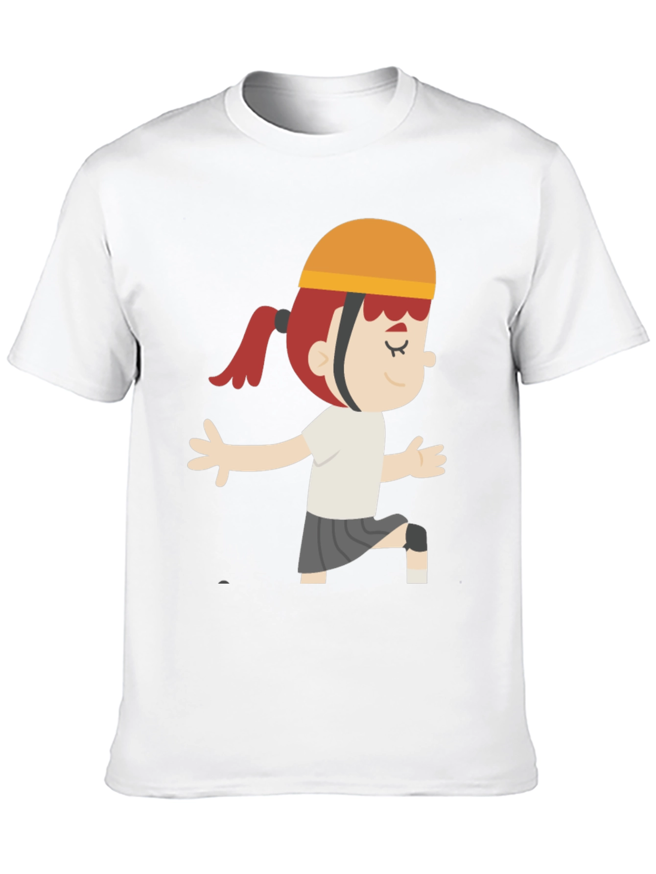 Cartoon Girl Graphic T-Shirt - Black Casual Tee