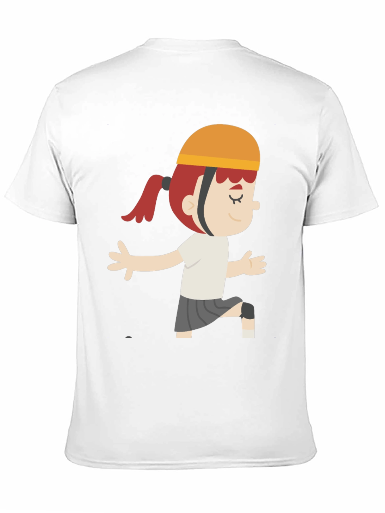Cartoon Girl Graphic T-Shirt - Black Casual Tee