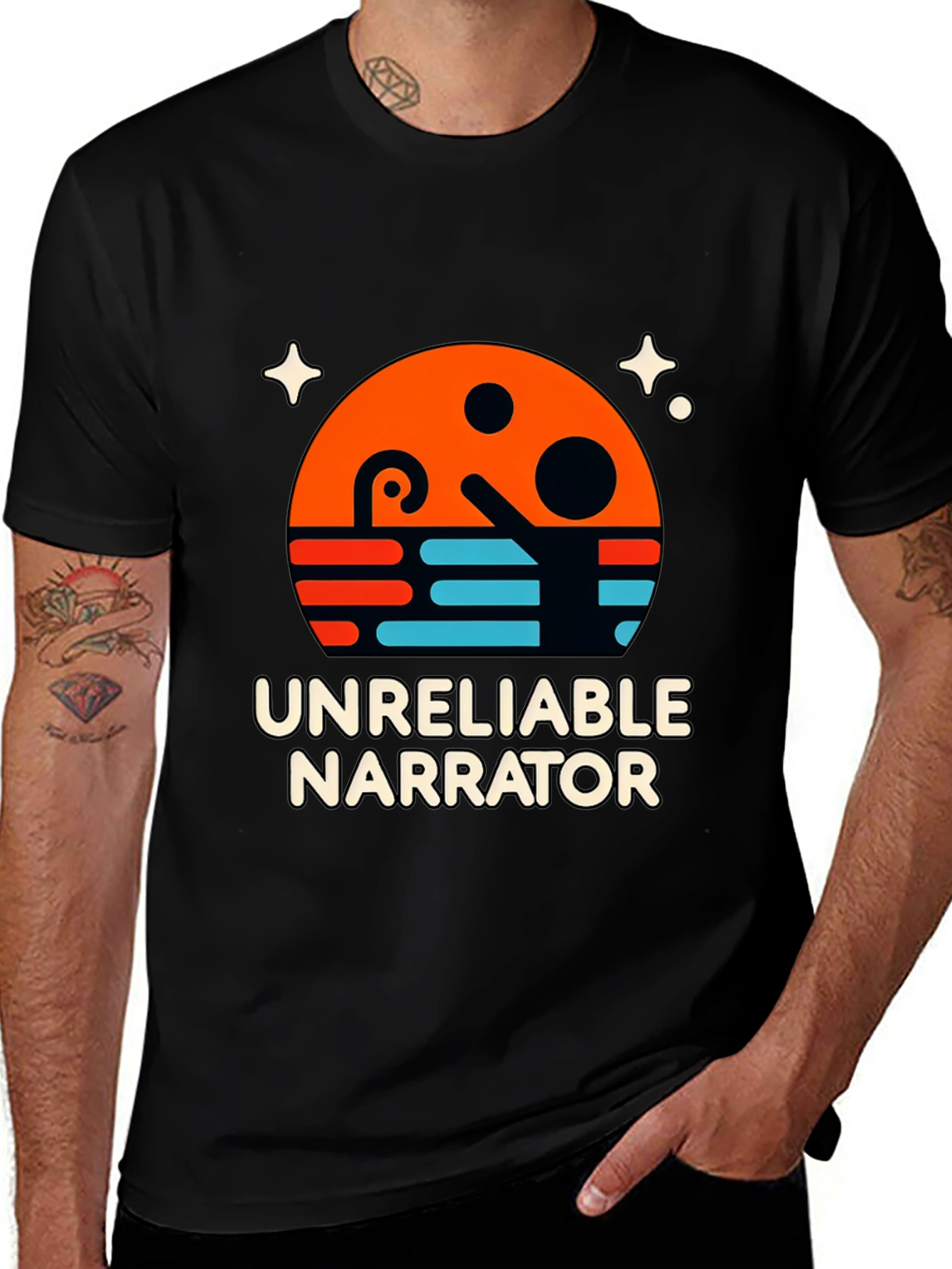 Unreliable Narrator Graphic T-Shirt - Black