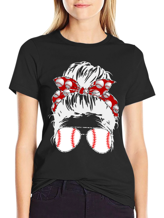 Baseball Messy Bun T-Shirt