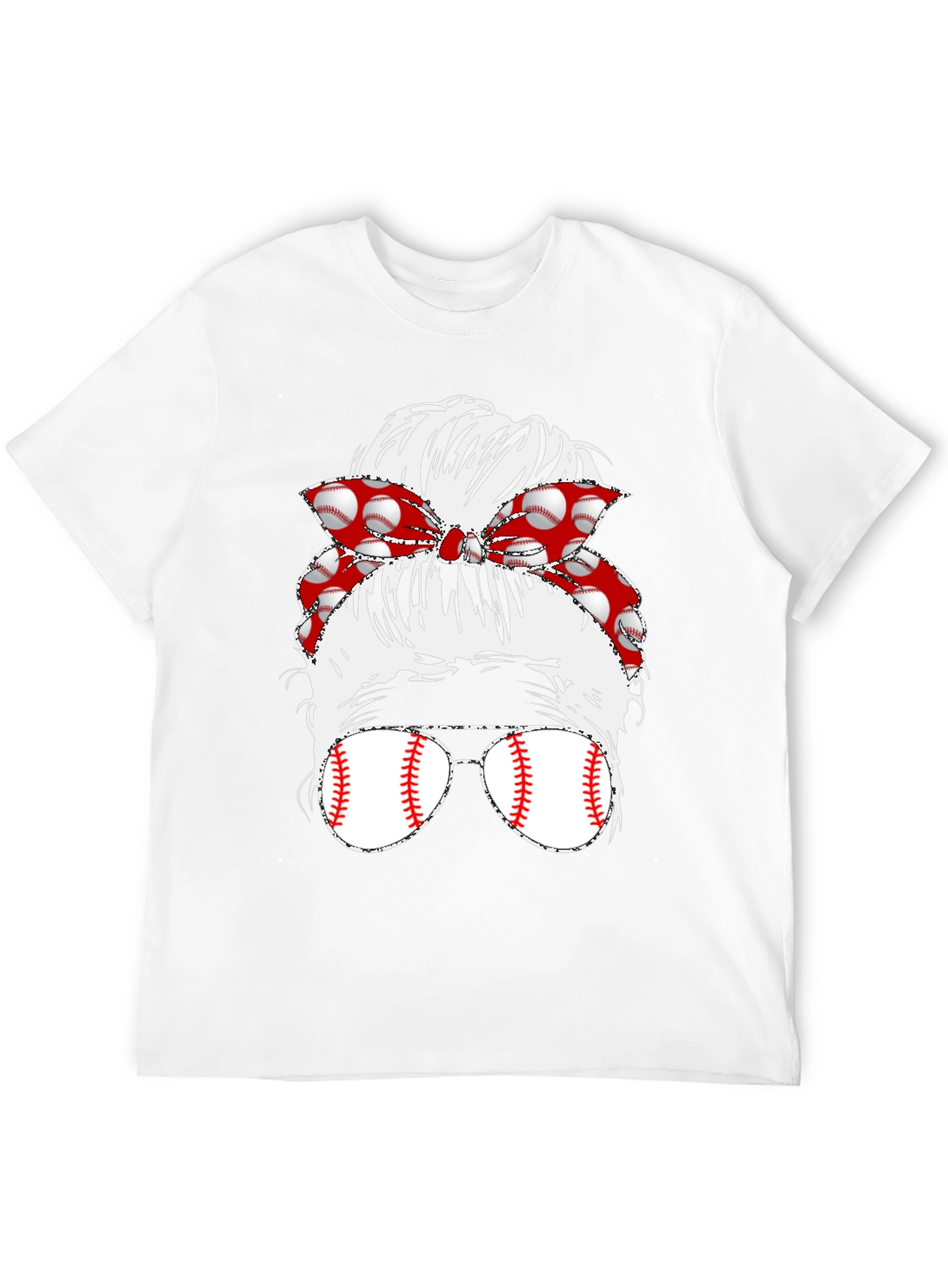 Baseball Messy Bun T-Shirt