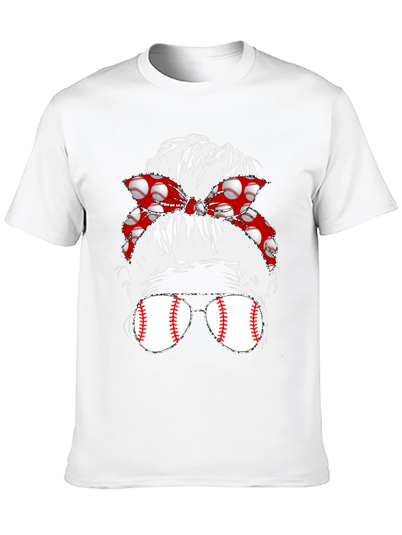 Baseball Messy Bun T-Shirt