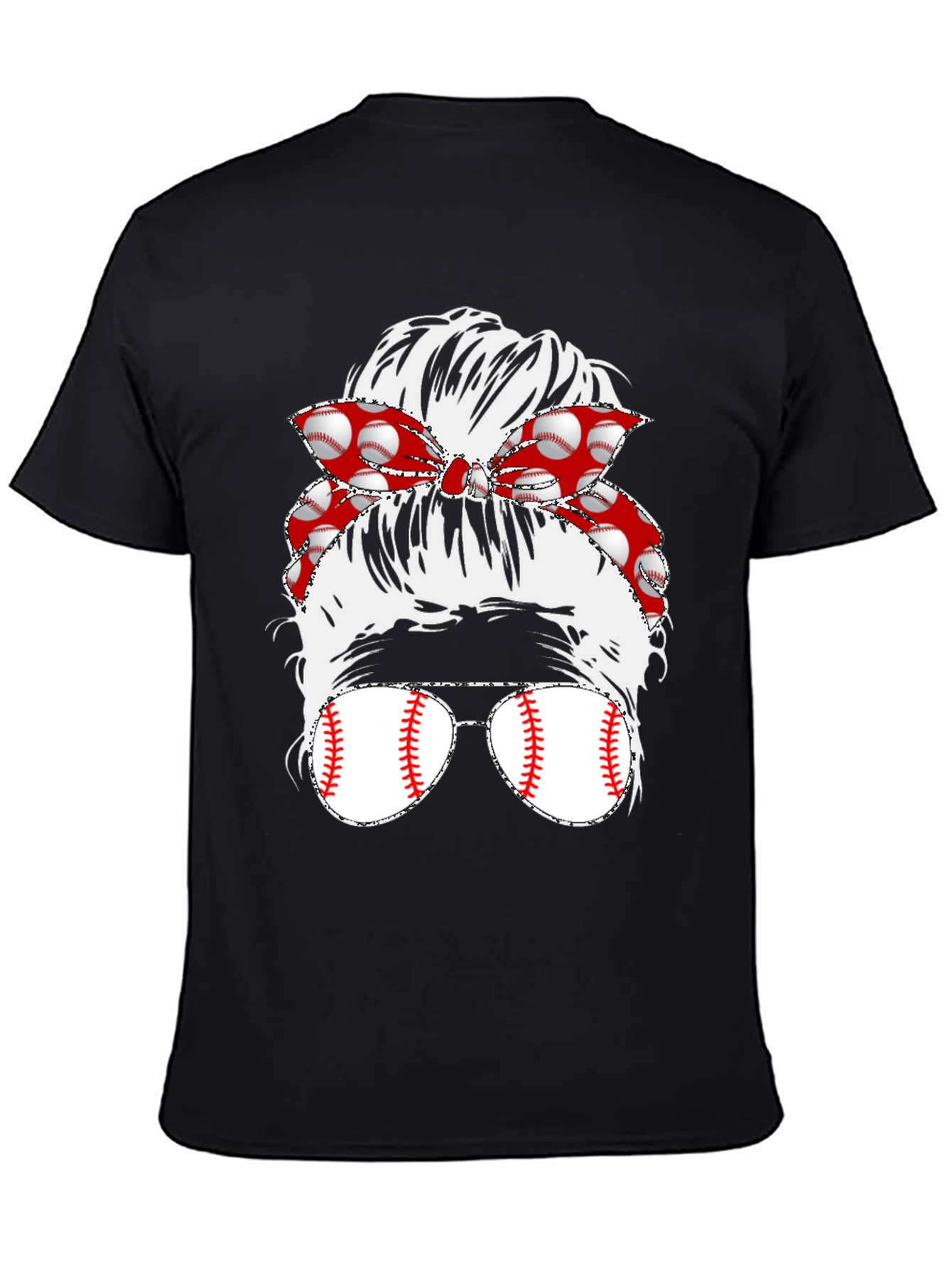 Baseball Messy Bun T-Shirt