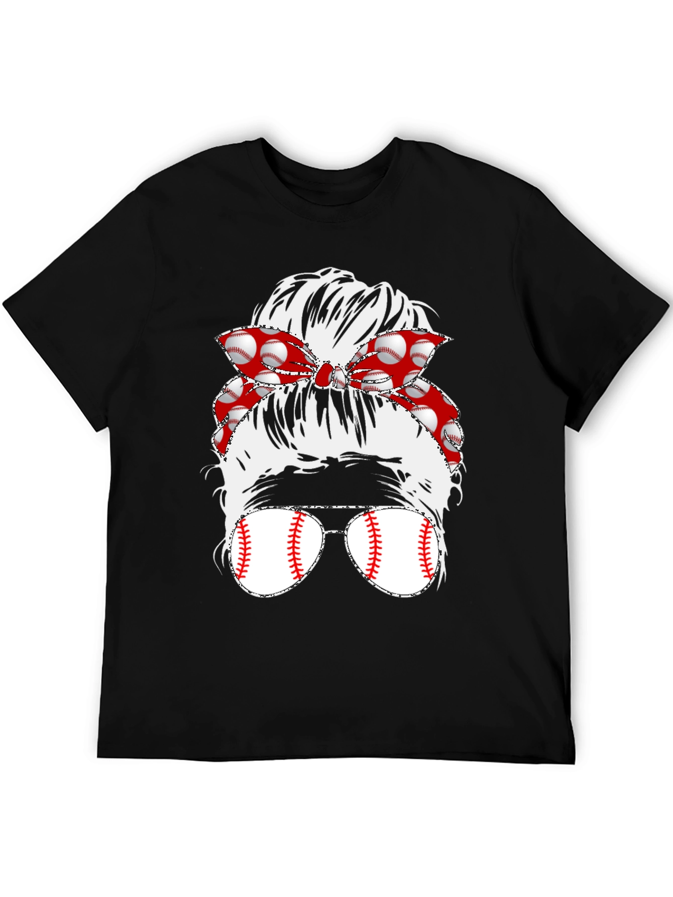 Baseball Messy Bun T-Shirt