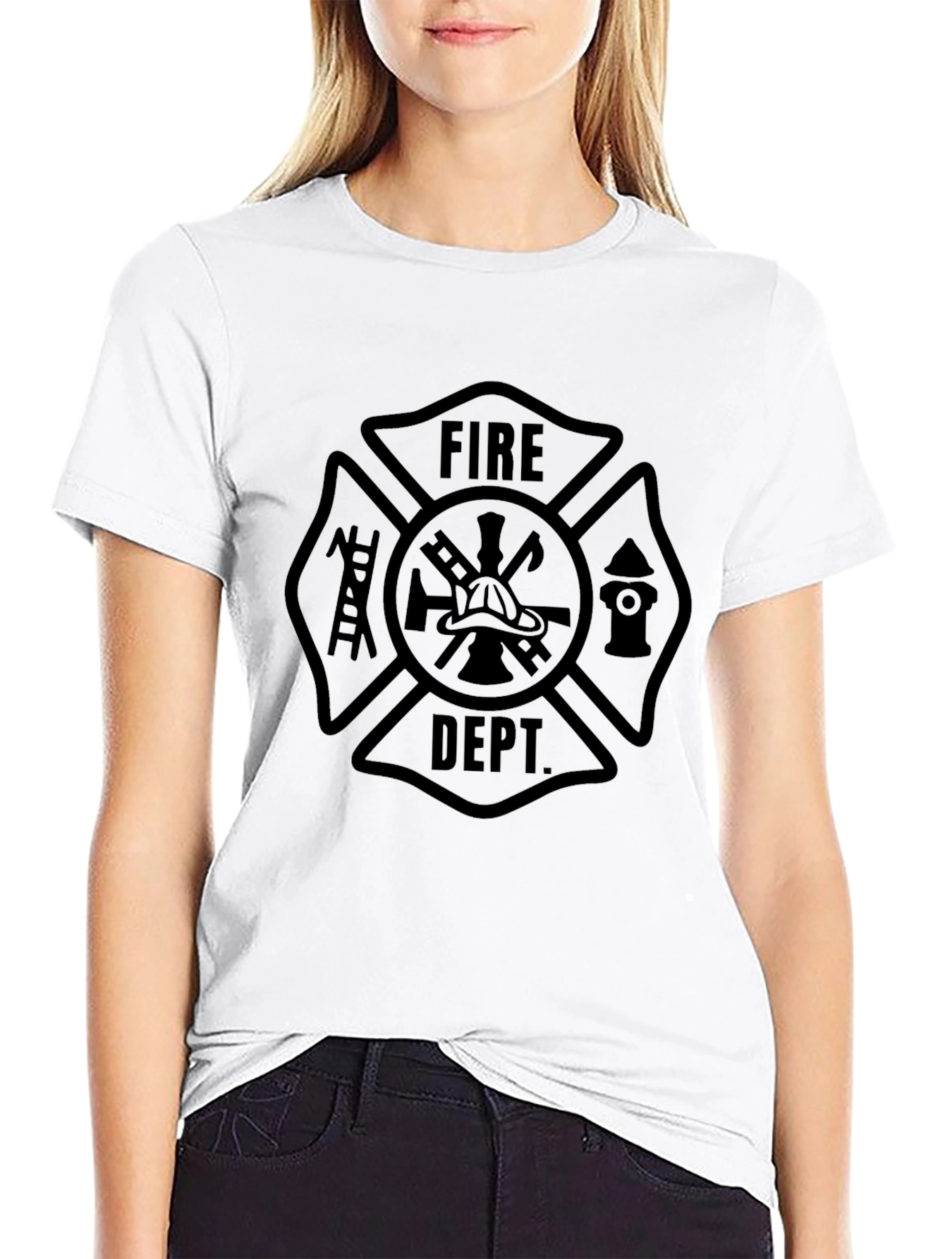 Fire Dept. Maltese Cross Graphic T-Shirt